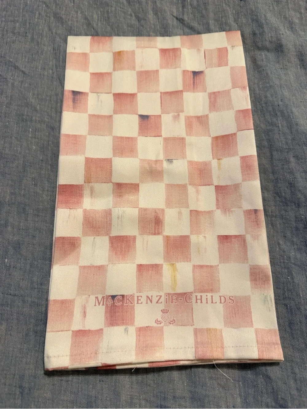 MacKenzie-Childs Pink Check Tea Towel